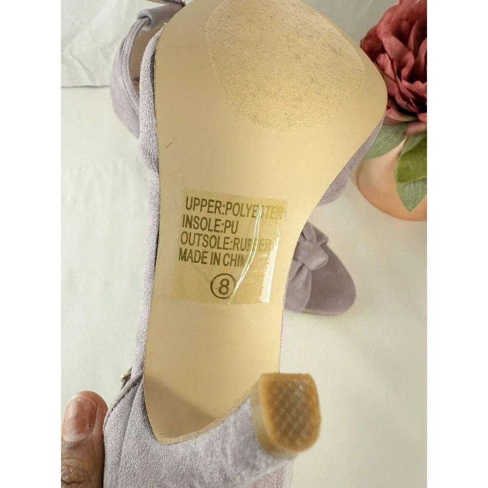 Women Open Toe Suede High Heels Stiletto Sandals Sexy Dressy Shoes  Ankl… - Picture 9 of 13